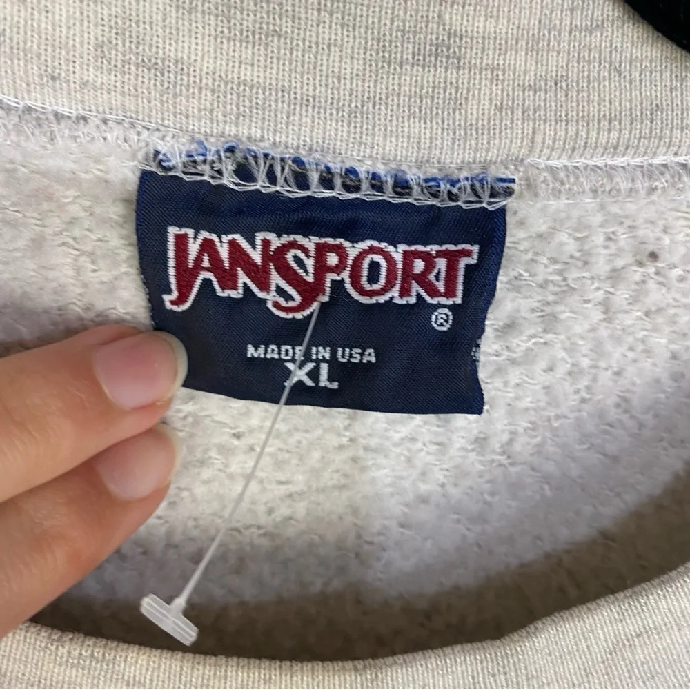 Vintage Ottawa Jansport Grey Gray Retro 90s Crewneck Sweatshirt - Picture 4 of 4